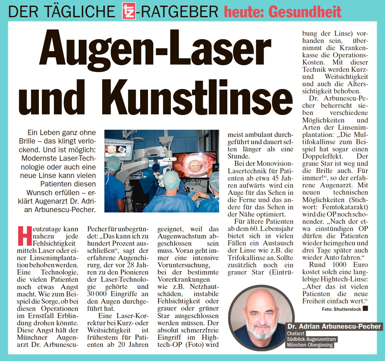 Augen-Laser und Kustlinse - Augenklink Augsburg